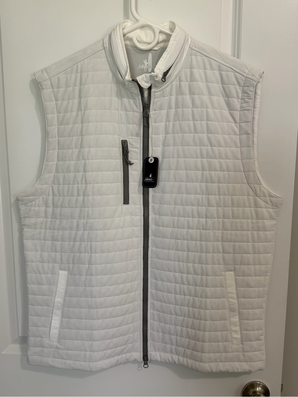 Johnnie-O Men’s Crosswind Quilted Vest White Size Large NWT